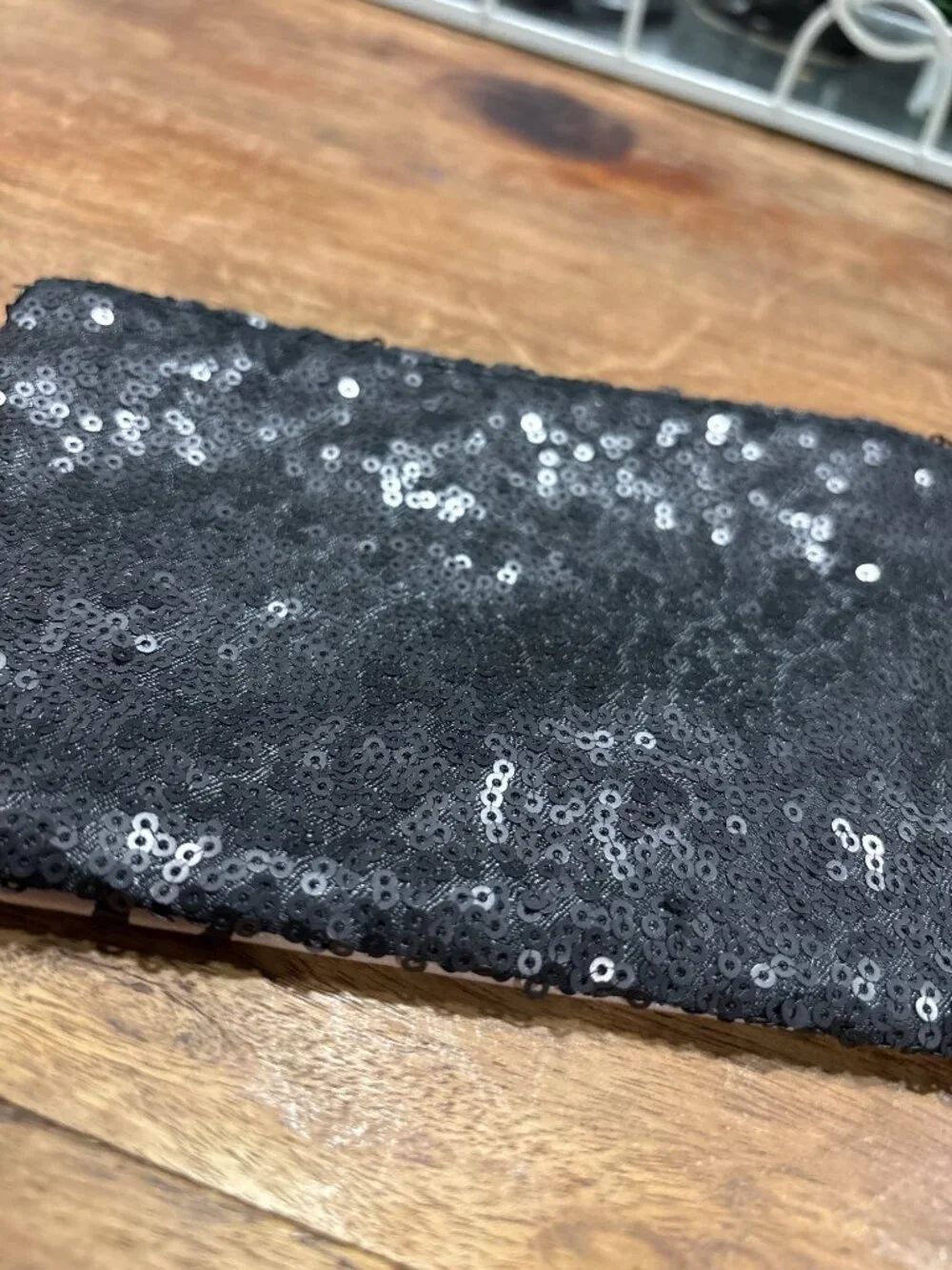 Betty Boop X Ipsy Black Sequin Makeup Bag  Pink Cartoon Eye Print & Zipper Heart